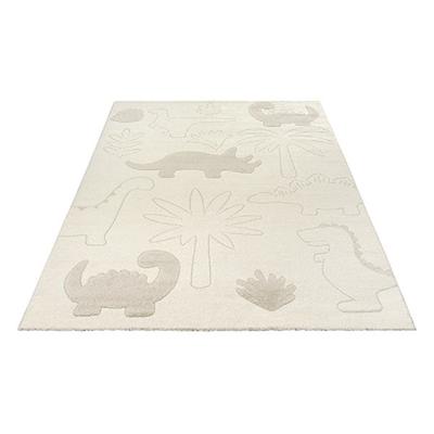 Karpet24 Alina Kids - Schattig Dino Vloerkleed voor Kleine Avonturiers Crème-80 x 150 cm