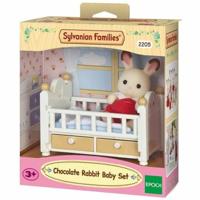 Actiefiguur Sylvanian Families Baby Rabbit Chocolate Bed