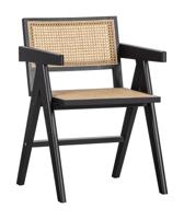 WOOOD Eetkamerstoel 'Gunn' Rotan, kleur Zwart