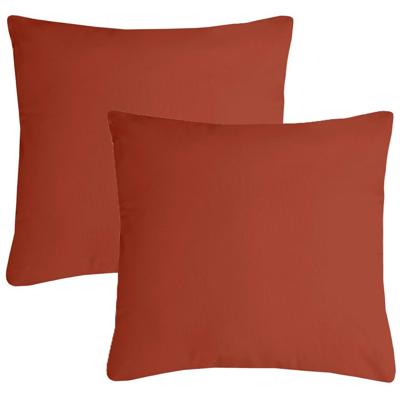 Stof Textile sierkussen Nelson - 2x - terracotta - 40 x 40 cm - bank kussens - polyester