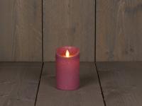 B.o.t. kaars wax rustiek bewegende vlam 7.5x12.5cm antiek roze 3xaaa/timer - Annas collection