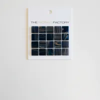 The Mosaic Factory Amsterdam Mozaiek Tegel Vierkant - Donker blauw Glas Goud Serie 322x322 mm