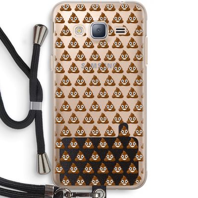 Poop emoji: Samsung Galaxy J3 (2016) Transparant Hoesje met koord
