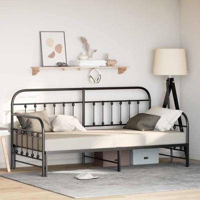 Bedframe voor een daybed Zwart 100 x 200 cm Staal