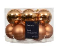 Kerstballen glas d5 cm brandy 12 st Decoris - Decoris Kerstballen glas d5 cm brandy 12 st Decoris - Decoris