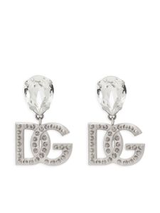 Dolce & Gabbana boucles d'oreilles DG à ornements strassés - Argent