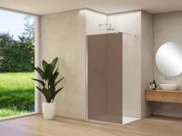 Inloopdouche Van Rijn Products ST01 90x200 cm 8 mm Brons Rookglas Incl. Beslag met Muurprofiel en Stabilisatiestang Chroom