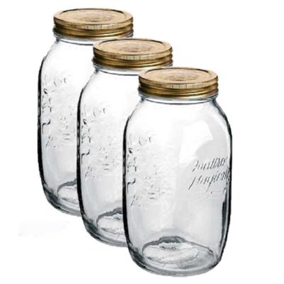 Bormioli Rocco Weckpot/inmaakpot - Pakket van 6x stuks - 1,5 Liter - glas - met draaideksel - 21 x 1
