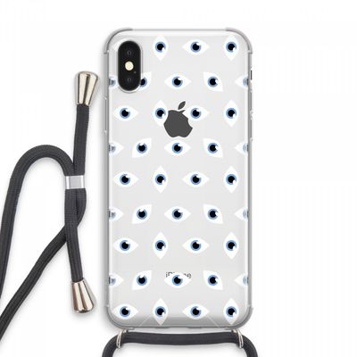 Eyes pattern: iPhone XS Max Transparant Hoesje met koord