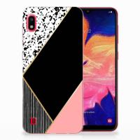 Samsung Galaxy A10 | TPU Hoesje | Zwart Roze Vormen