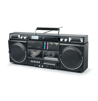 Muse M-380GB CD + Cassette Recorder en Draagbare Bluetooth Radio - Zwart