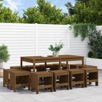 13-delige Tuinset massief grenenhout honingbruin