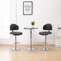 Barstoelen 2 st kunstleer zwart