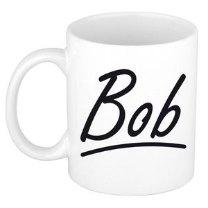 Bob voornaam kado beker / mok sierlijke letters - gepersonaliseerde mok met naam - Naam mokken