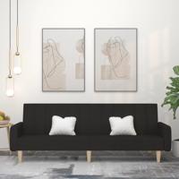 Slaapbank 2-zits stof zwart