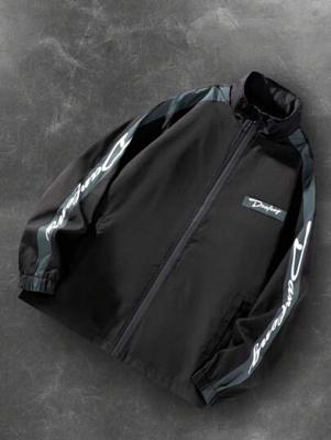 Bon&Bon Men's Colorblock Letter Print Windbreaker Jacket | White Black1 / S