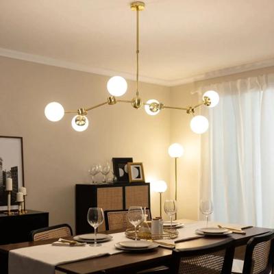 Hanglamp kroonluchter goud & opaalglas G9 fitting &apos;Fonti&apos;