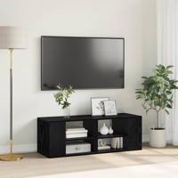 TV-kast met plank Zwart eiken 102 x 35 x 35 cm Bewerkt hout