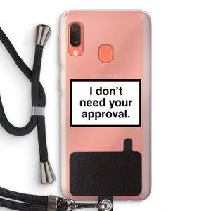 Don't need approval: Samsung Galaxy A20e Transparant Hoesje met koord