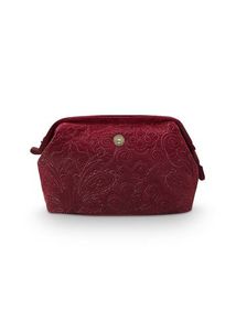 Pip Studio Pip Cosmetic Purse Large Velvet Quiltey Days Red 26x18x12cm
