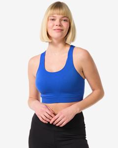 HEMA Naadloze Sporttop Medium Support Felblauw (felblauw)