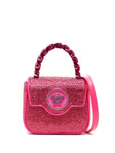 Versace mini sac La Medusa à ornements en cristal - Rose