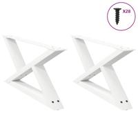Salontafelpoten 2 st 70x(30-31,3) cm staal wit