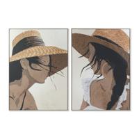Schilderij DKD Home Decor 104 x 4,5 x 143,5 cm Hoed Modern (2 Stuks)