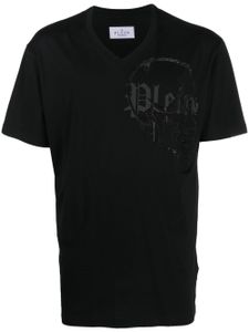 Philipp Plein t-shirt imprimé à col v - Noir