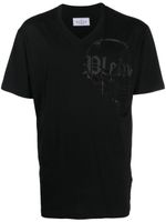 Philipp Plein t-shirt imprimé à col v - Noir