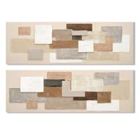 Canvas Home ESPRIT Wit Beige Abstract Stads 150 x 3 x 50 cm (2 Stuks) Canvas Home ESPRIT Wit Beige Abstract Stads 150 x 3 x 50 cm (2 Stuks)