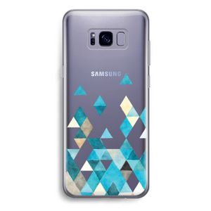 Gekleurde driehoekjes blauw: Samsung Galaxy S8 Plus Transparant Hoesje