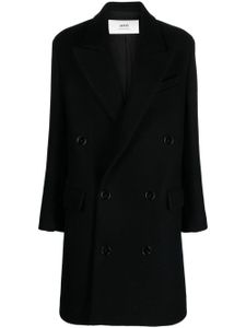 AMI Paris manteau en laine à boutonnière croisée - Noir