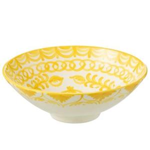 J-Line Lebrillo Bowl Granada Ceramic White|Yellow