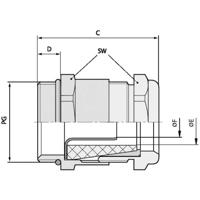 LAPP 52010400 Wartel PG9 Messing Messing 25 stuk(s)