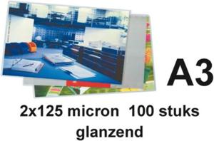Quantore A3 lamineerhoezen glanzend 2x125 micron 100 stuks