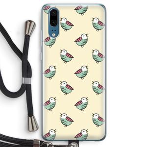 Vogeltjes: Huawei P20 Transparant Hoesje met koord