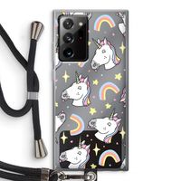 Rainbow Unicorn: Samsung Galaxy Note 20 Ultra / Note 20 Ultra 5G Transparant Hoesje met koord