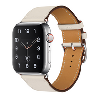 Bandje geschikt voor Apple Watch 38/40MM - Maat L - Horlogebandje - Polsband - Kunstleer - Wit