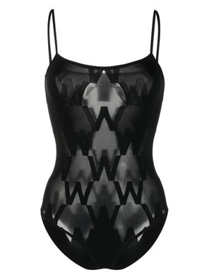 Wolford body à motif monogrammé - Noir