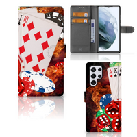 Samsung Galaxy S22 Ultra Wallet Case met Pasjes Casino