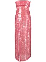 The Attico robe-bustier ornée de sequins à coupe mi-longue - Rose