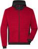 James & Nicholson JN1844 Men´s Padded Hybrid Jacket - /Red-Melange/Black - XS