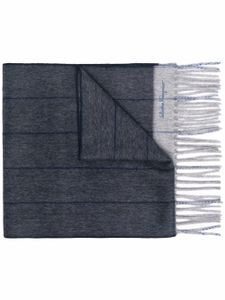 Ferragamo écharpe à logo brodé - Bleu