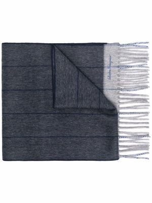 Ferragamo écharpe à logo brodé - Bleu