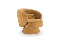 Fauteuil BOSSA NOVA 360° draaibaar bouclé mosterdgeel - 45839 - thumbnail