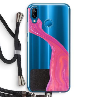 Paarse stroom: Huawei P20 Lite Transparant Hoesje met koord