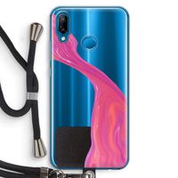 Paarse stroom: Huawei P20 Lite Transparant Hoesje met koord