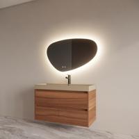 Badmeubelset BWS Riga Met Lako Wastafel Cappuccino 100 cm Walnoot Boss & Wessing