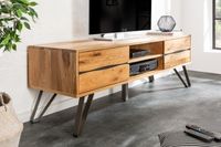 Massief tv-meubel LIVING EDGE 160cm wild eiken geolied boomrand lowboard - 39434 - thumbnail